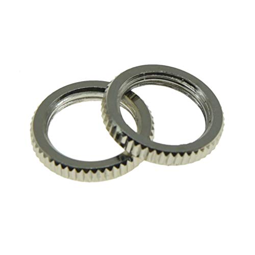 Dopro Pack of 10 USA Spec 15/32" Fine Knurled LP Guitar Toggle Switch Nut For Switchcraft Switches Nickel - Image 2