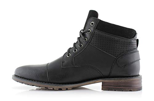 Image of Polar Fox Men's Casual Cap-Toe Ankle Boot Collection | Lace-Up Work, Combat, and Chukka Styles