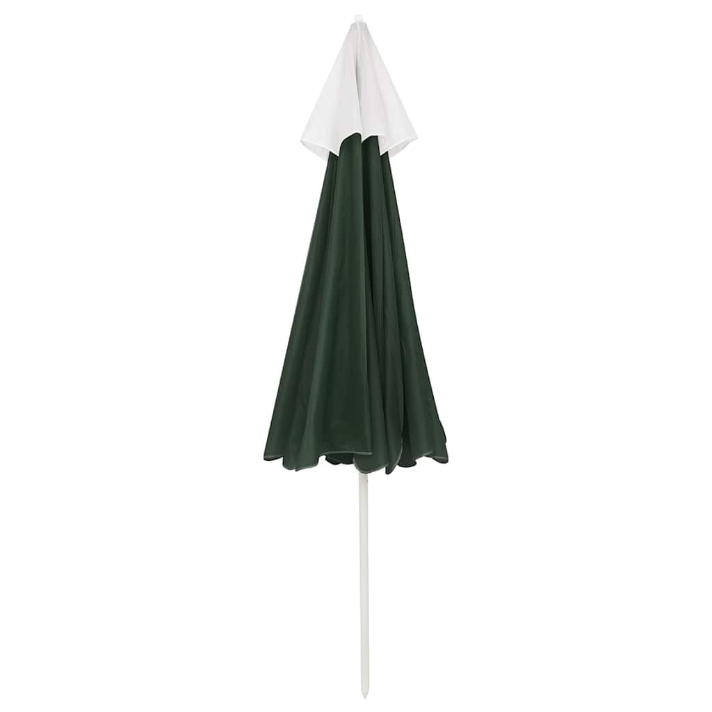 Parasol de Plage Vert en Polyester 240 cm diamètre inclinable avec Toile Anti-UV résistant Pluie Vent Support Polyvalent pour terrasse Jardin Piscine extérieur