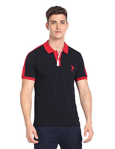 Image of U.S. POLO ASSN. Solid Slim Fit Polo T Shirts for Men - 100% Cotton, Half Sleeve Mens Tshirt