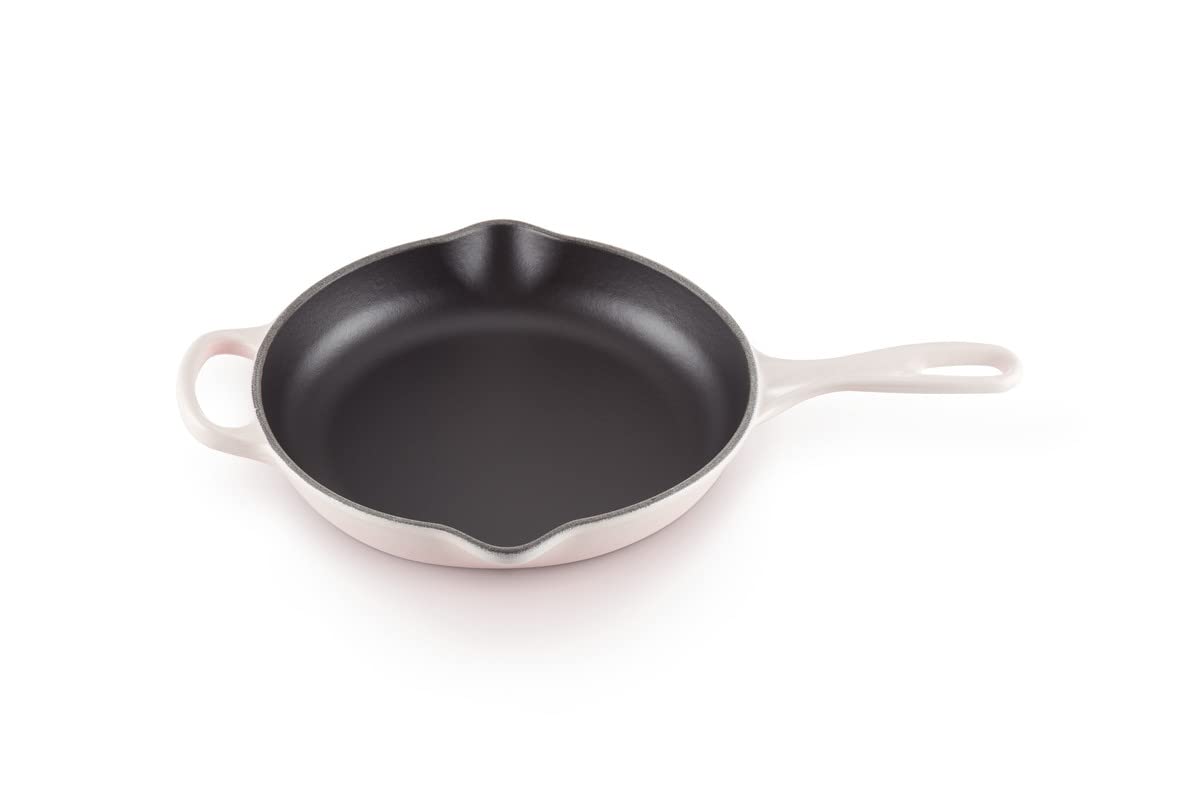 LE CREUSET Signature Gusseisen Brat- und Servierpfanne, Rund, Ø 23 cm, Für alle Herdarten inkl. Induktion geeignet, 1,93 kg, Shell Pink, 20182237770422