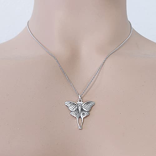 Sterling Silver Moth Pendant Necklace, 18" #TOP4
