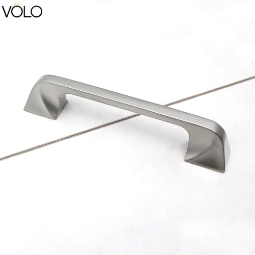 Image of VOLO Satin Silver Finish Handle, Wardrobe Door /Cabinet Door /Drawer Pull Handle for Kitchen /Office /Bedroom /Winodw Sliding Closet. (Model: 401) (96mm / 4 inch, 4)