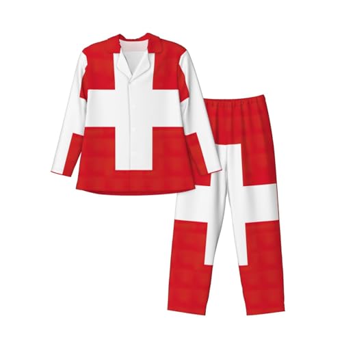 Pyjama classique ensemble de détente doux imprimé suisse vêtement nuit fluide confortable