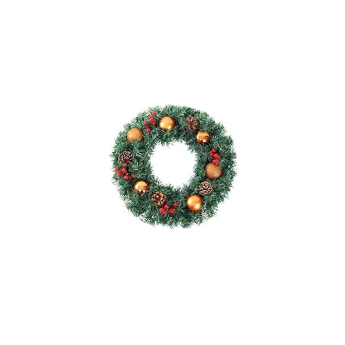 Couronne de Noël de 40 cm lot de 2 en jaune pour vos décorations extérieures