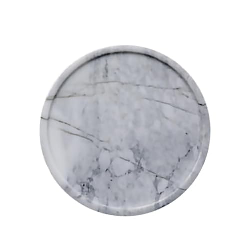 OUNONA 天然大理製ジュエリープレート デザート皿 スナック用保存プレート ド ーツトレイ 灰色 家用 パーティー 食事 イベント