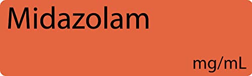 Midazolam Anesthetic Syringe Labels - Box of 800 Labels on roll (1