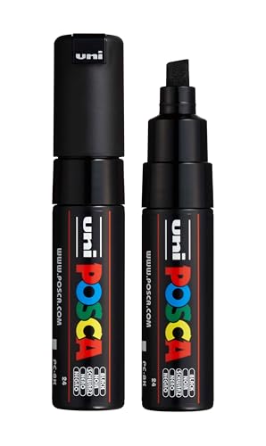 posca uni PC-8K Water-Based Paint Markers Broad Tip (8mm) Black 2 Count