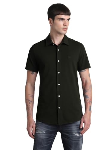 Image of JACK & JONES Men's Cotton Solid Slim Fit Shirt