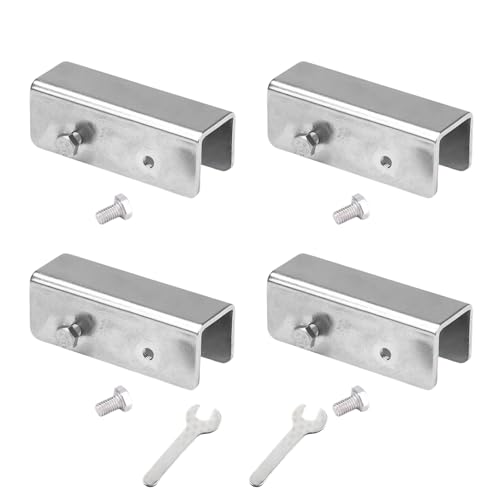 AILEWE 窓ストッパー ステンレス製 强力二重施錠 4個入​​ ワイドタイプ​​,ウインドロック 防犯グッズ サッシ網戸補助錠 調整可能 簡単にインストール,窓ろっく子供 猫 ペット 犬 換気 鍵 転落防止 賃貸 後付け シルバー