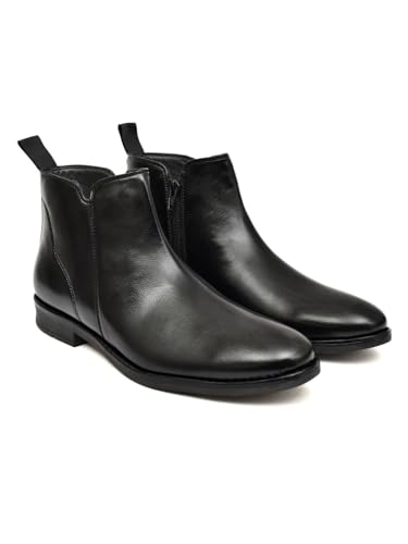 Image of SVpanther Men's Classic Tan Chelsea Boots | Genuine Leather | Slip-On Ankle Boots for Formal & Casual Wear