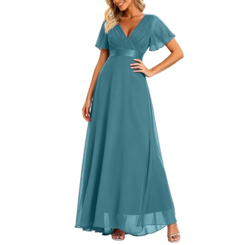 Robe d'été en mousseline élastique et volants double épaisseur