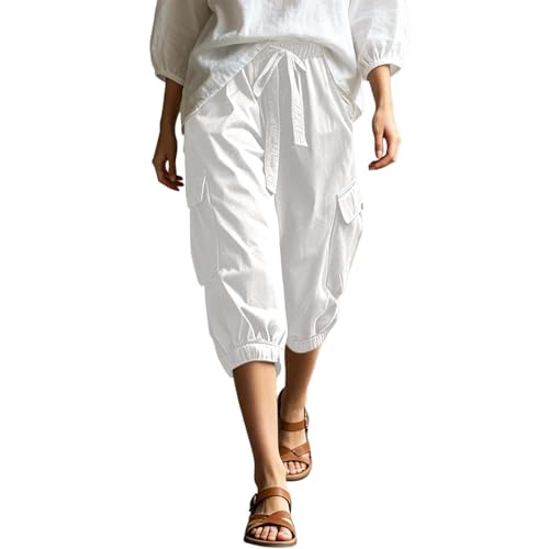 Pantalon de survêtement large pour femme en coton élastique