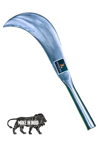 Image of Smithing Brand Handmade Multi Purpose Heavy Duty Billhook Knife Making From Truck Spring Steel /High Carbon Steel Kitchen Knife (Sharp 9 Inch Blade) Pure Metal Handle Aruval Kerala Big Size