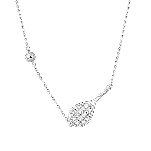 Collar Tenis Raqueta y Pelota en Plata de Ley
