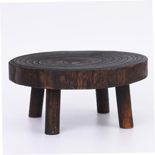 Pot de jardin à grains vintage sur mini tabouret bois - 5