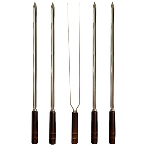 Kit 5 Espetos Artesanais Inox P/Churrasco