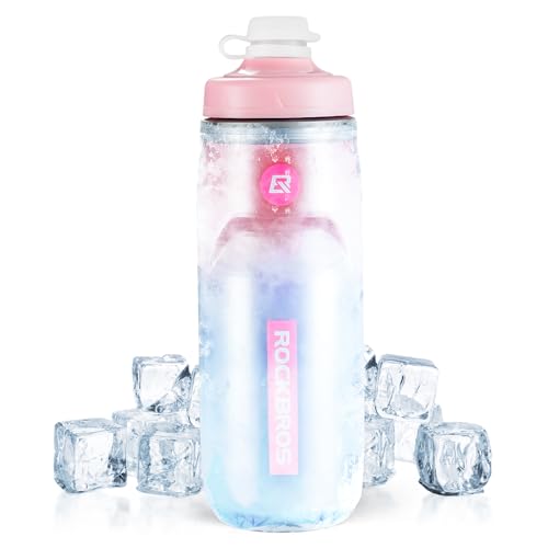 ROCKBROS Bidón de Ciclismo Gran Capacidad 620ML, Botella de Agua Térmica para Bicicleta Mtb Carretera, Botella para Deportes Gimnasio Correr Gym