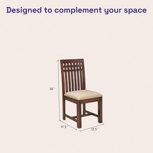 Image of UK FURNITURE Solid Sheesham Wood Dining Table Set with 6 Chairs | Wooden Dinner Table Set for Dinning Room Home & Hotel| Modern Dining Room Set | DIY (Walnut 6s, 6 Seater)