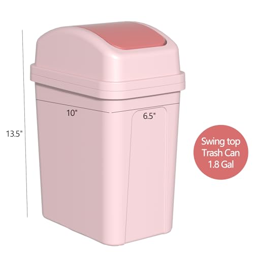 Cubo de basura de plástico con tapa oscilante Zopnny elimina desorden visual 2