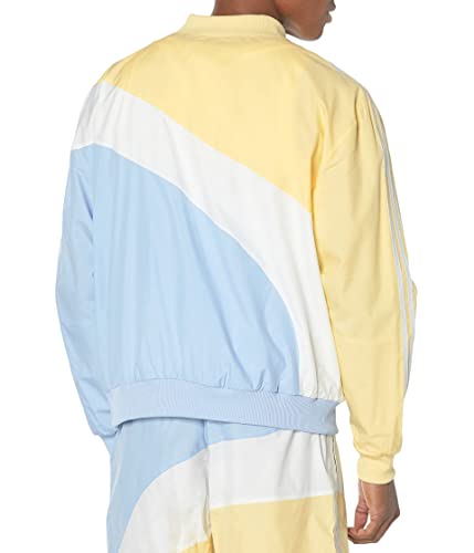 Adidas Originals Swirl Woven Track Jacket Almost Yellow/Blue Dawn Lg #TOP1