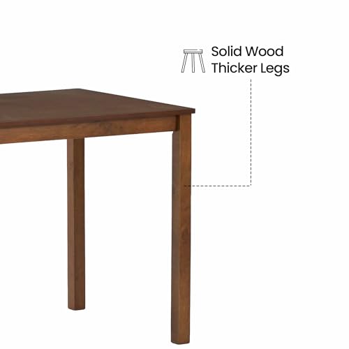 Image of Royaloak Maple Wooden 4 Seater Dining Table Set with Cushioned Chairs, Wooden Veneer Table Top, Solid Wood Thick Legs, 55mm Apron Support, Modern Sturdy Dining Furniture for Home & Dining Room