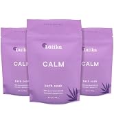 Latika Soaks Set of 3 - Calm Bath Soaks with Lavender & Peppermint, Moisturizing Epsom Salt Soak ...