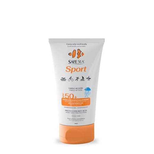 SAFE SEA - Solar Medusas Crema Solar Sport SPF 50 100 ml | Protector Solar 50 Muy Resistente al Agua con Alta Protección Solar para Deportistas | Protege la Piel de la Picadura de Medusas
