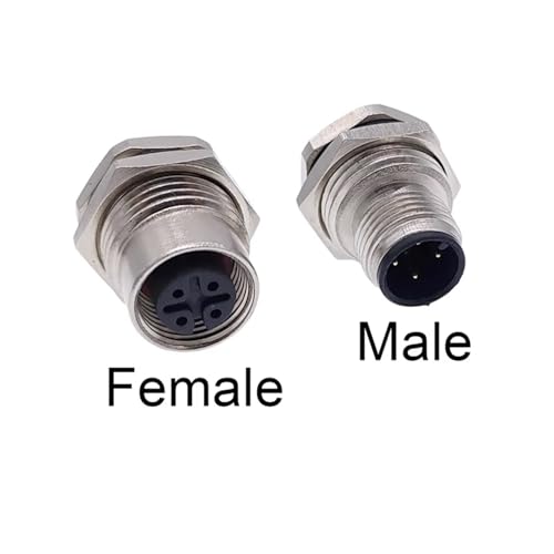 Conector M12 de 8 pines sensor macho brida tuerca frontal tipo A 1 unidad 6