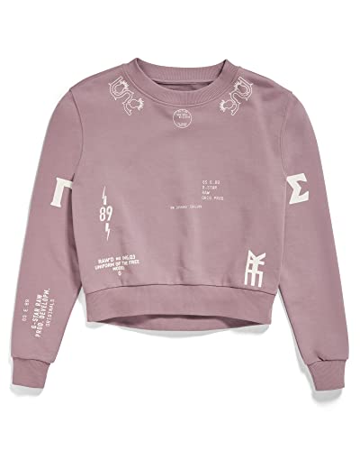 Miniatura 4 de G-Star Raw Multi Graphic Cropped Loose Sweatshirt, Suéter Para Mujer, Púrpura Grape Shake D22292-A613-D310 , M
