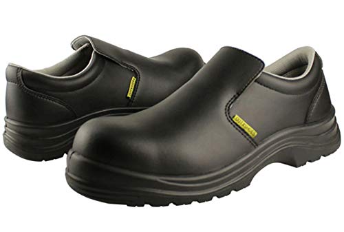 DDTX Zapatos de Seguridad Unisex SB Punta compuesta SRC Antiresbalones Antiestático Zapatos de Cocina S2 Negro 41EU