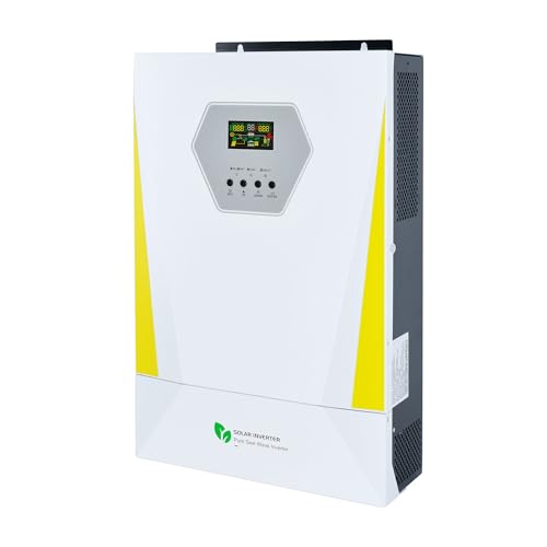 ECOSUN Inversor solar híbrido de 3000 W, inversor de carga todo en uno, 24 V CC a 230 V CA, inversor de onda sinusoidal pura con controlador de carga MPPT de 60 A integrado para sistema de panel solar