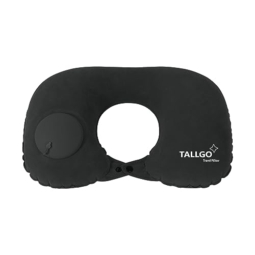 TALLGO, Cuscino da viaggio gonfiabile Tallgo, adatto per collo, vita e schiena, per l'uso in aereo e...