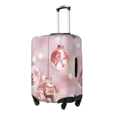 Red Christmas Ball Print Suitcase Cover Luggage Protector Washable Elastic Fashionable Travel Gear Cover2