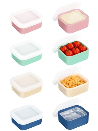 Image of 8PCS 1 /2 Cup Silicone Freezer Molds with Lid, 4oz Soup Freezer Molds