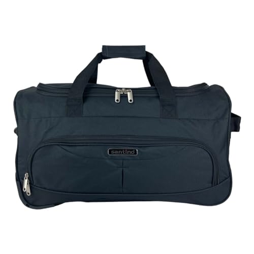 Sacola Bolsa Mala De Viagem Média Rockefeller Center de Poliéster com 2 Rodas fixas e Pés de Apoio R