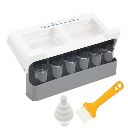 Wrbugukeji 3 Pcs Spice Rack for Inside Cupboard, Kitchen Storage Under-Shelf Spice Rack with 6 Spice Jars, Funnel and Cleaning Brush for Kitchen Countertop Cupboard Pantry