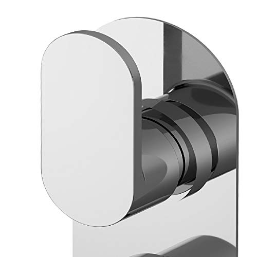 Nuie BINTW01 Binsey Modern Bathroom Round Twin Concealed Thermostatic Shower Valve with Lever Handle, 215mm, Chrome - Image 2