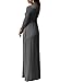 Dearlovers Women Round Neck Long Sleeve Plain Maxi Casual Dress Small Size Dark Grey