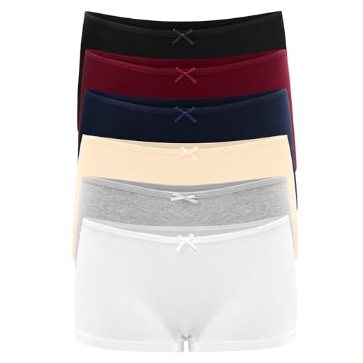 Allxwek Cuecas Boxer Femininas, Shorts De Algodão, Cuecas Fofas Com Laço, Calcinhas Femininas, Shorts Para Mulheres, Tamanho Grande, Pacote Com 6 Peças, 3901 Un, 2Xl
