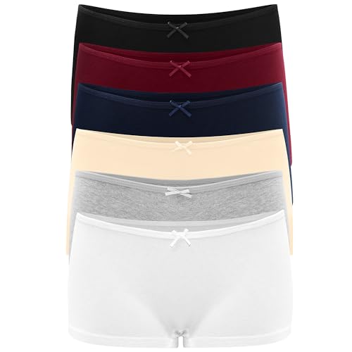Image of Allxwek Womens Cotton Underwear Boy Shorts for Women Stretch Comfort Boxer Briefs Ladies Knot Panties 3 /6 3901