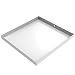 32" x 30" x 2.5" White Metal Washing Machine Tray with PVC Drain Fitting