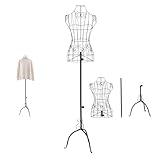 Metall Schneiderpuppe, 64cm Model Schaufensterpuppe mit Ständer, Höhenverstellbare 140–160cm, für Bekleidungsgeschäfte, Schaufenster, Schneidereien