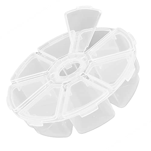 Image of Agatige 8 Grids Storage Jewelry Box, Plastic Material Round Storage Containers Craft Storage for Hand‑Made Loose Beads