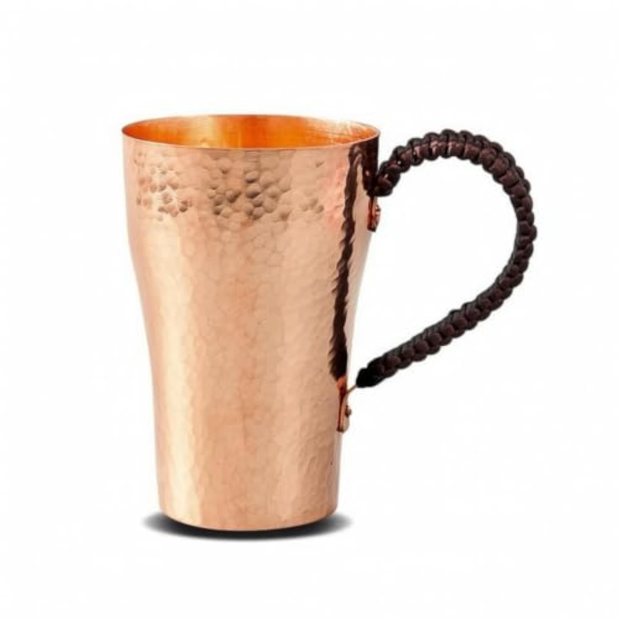 Copper Tea Cup with Side Handle Vintage Hammered