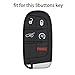 HKSOPC Silicone Car Key Cover Case Fob for J-eep Renegade Compass Grand Cherokee for C-hrysler 300C Wrangler for D-odge Jorny Car Accessaries-Sky Blue