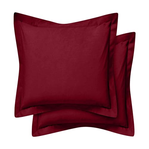 Cotton-Metrics-Heavy-Quality-European-Square-Pillow-Shams-Set-of-2-Burgundy-600TC-100-Organic-Cotton-Euro-Pillow-Shams-26x26-Pillow-Cover-Cushion-Cover-Euro-Size-Euro-26x26-Burgundy Cotton Metrics Heavy Quality European Square Pillow Shams Set of 2 Burgundy 600TC 100 Organic Cotton Euro Pillow Shams 26×26 Pillow Cover Cushion Cover Euro Size Euro 26×26 Burgundy