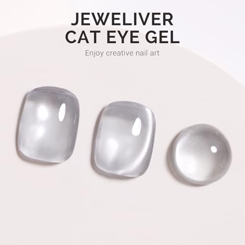 Image of MelodySusie Jeweliver Cat Eye Gel Nail Polish, Bright Fine Silver Glitter Holographic Magnetic Nail Polish with Magnet, 0.5 Fl Oz, UV Nail Polish for Nail Art Manicure Salon DIY at Home G1080