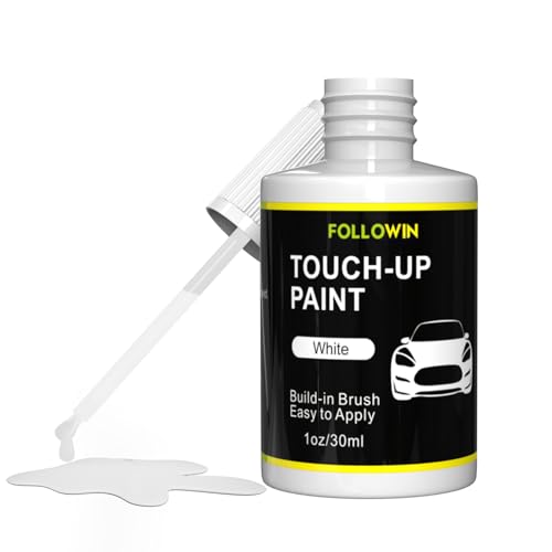 FOLLOWIN White Touch Up Paint for Cars, Car Paint Scratch Repair,Built-in Brush Auto Paints 1OZ(30ml)