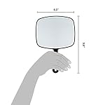 ForPro Professional Collection Premium Hand Mirror with Handle, 6.3" W x 9.6" L, Multi-Purpose Handheld Mirror with Distortion-Free Reflection, Black - Image 3